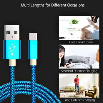  Nylon USB Typu C Kábel Pre Samsung S10 S9 S8 Pre xiao mi6 mi5 Rýchle Nabíjanie Typ-C Kábel pre Huawei P20 Pro USB-C Drôt Údajov