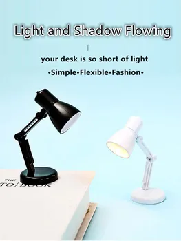  LED Mini Stolný Lampa Skladacia Noc Čítania Knihy Svetlo Pre Ochranu Očí Flexibilné LED Svetlo Vedľa Postele Tabuľka Stôl