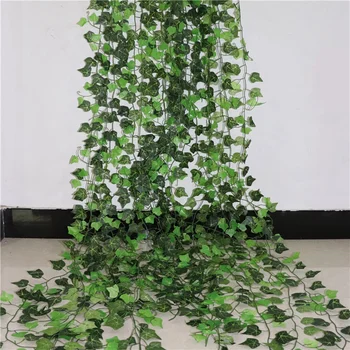  200 Listov Domova Umelé Ivy Leaf Garland Rastliny Viniča Falošné Lístie, Kvety Liana Zelený Brečtan Veniec Svadobné Dekorácie
