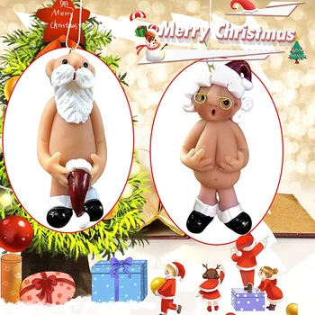  Živica Santa Claus Vianočný Stromček Visí Prívesky, Vianočné Dekorácie Zábavné Zavesiť Hračky 2022 Nový Rok Domova Dieťa Darček