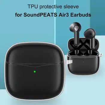  Transparentné TPU Ochranné puzdro Pre SoundPEATS Air3 Slúchadlá S Kľúčom Pre SoundPEATS Vzduchu 3 Nabíjanie Poľa Kože Shell