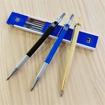  3ks Kovov, Mechanické Ceruzky 2.0 mm 2B Označovanie Rytie Pero Viesť Držiteľ Vypracovanie Kreslenie S 12pcs Vedie Rytie Ručné Náradie