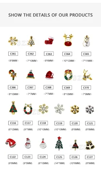  10pcs/veľa Vianoce Vianočný Strom Klobúk Snehuliak Santa Claus Nail Art Dekorácie Zliatiny Kovov DIY 3D Nechtov Kamienkami Príslušenstvo