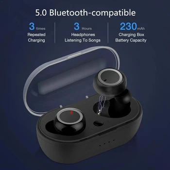  Y50 Bezdrôtové Slúchadlá Slúchadlá Stereo Headset Športové Slúchadlá Mikrofón S Nabíjanie Políčko Bluetooth Slúchadlá Smartphone
