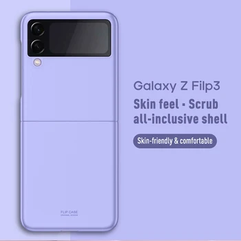  Candy Farby Matné Flip puzdro Pre Samsung Galaxy Z Flip 3 5G Luxusné Ultra Tenké puzdro Pre Galaxy Z Flip3 Plnú Ochranu Zadného Krytu