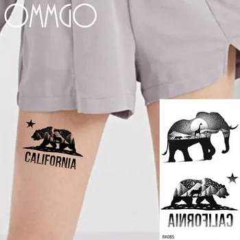  OMMGO Medveď Dočasné Tetovanie Nálepky Čierny Les Slon Falošné Tetovanie Písma Zvierat Hviezdičkový Custom Tatoos Body Art Rameno Ženy Muži