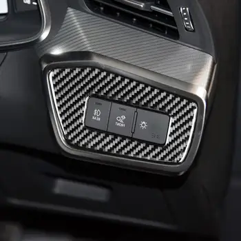  Panel Rám Orezania Teplo-odolný Vodotesný Uhlíkových Vlákien Svetlomet Tlačidlo Panel Výbava Kryt pre Audi A6L A7 2019 Doprava Autom