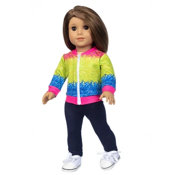  2020 Nové Dieťa Nové Narodený Fit 18-palcové 43 cm Bábiky Oblečenie Príslušenstvo Rainbow Jumpsuit Pre Dieťa Darček k Narodeninám