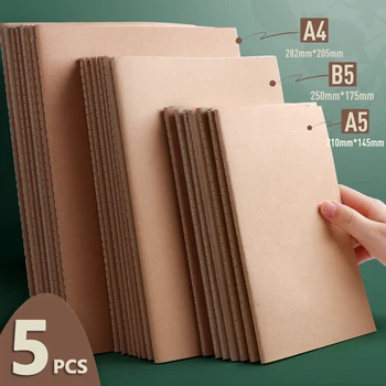  A5 B5, A5 Kraft papier krytu Notebooku Vintage Denník Prázdny/Grid/Linajkované Voliteľné 40 Listov Sketchbook Vestník Školské potreby