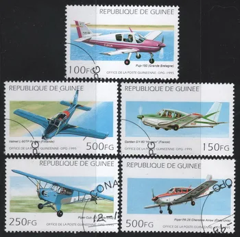  5 ks/Set Guinea Post Pečiatky 1995 Lietadlo Leteckej Lietadlo Používané Post Označené Poštových Známok na Zber