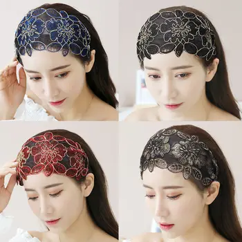  2021 Nové Čelenky Pre Ženy Ručne Pletená Diamond Bedazzled Bandeau Hairband Turban Vlasy Kapely Príslušenstvo Dievčatá Scrunchie