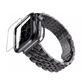  Puzdro+Pútko Pre Apple Hodinky kapela 42mm 38mm iwatch Nehrdzavejúcej Ocele pulseira Motýľ watchband apple hodinky pásmo 5 4 3 se 6