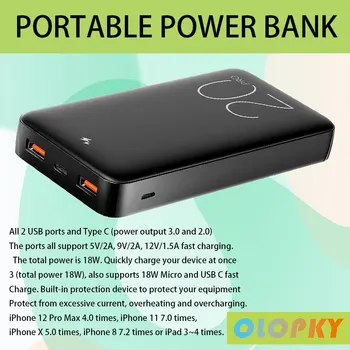  2021 Rýchle nabíjanie power bank 20100 mAh, USB, C/prenosné nabíjačky s 18W PD3.0 QC 3.0/2.0 batéria
