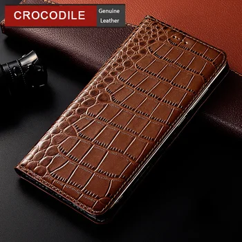  Krokodíl Originálne Kožené Puzdro Pre Asus Zenfone 7 8 Flip Pro Magnetické Flip Kožený Kryt