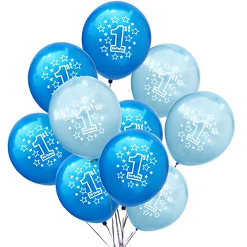  10pcs Chlapec, 1. Narodeniny Balón Jeden 1 Rok Staré Prvé Narodeniny Výročie Party Dekor Latex Ballon Deti Narodeniny Prospech
