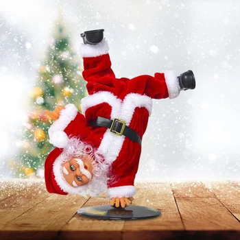  Vtipné Vianočné Elektrické Hudby Rotujúce Obrátený Hip-Hop Tanečné Santa Claus Bábiky Hračky Vianoce Deti Prázdninový Darček Vnútorné Vonkajšie
