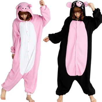  Milovníci Ružové Zelené Ošípaných Pyžamo Dospelých S Kapucňou Pyžamá Onesies Strany Cosplay Kostým Cartoon Zvierat Sleepwear Pre Ženy Muži