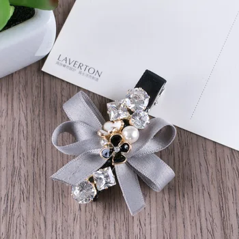  Vysoká-triedy Dospelých kórejský Luxusné Crystal Drahokamu Kvet sponky do vlasov Stuhou Luku Klip sponky do Vlasov pre Dievčatá, Ženy, Príslušenstvo Šperky