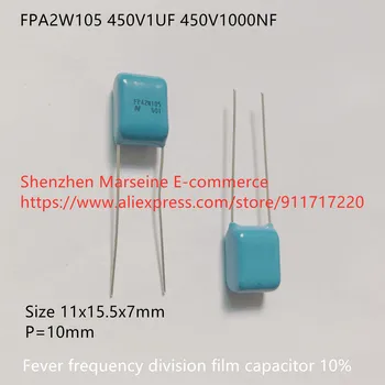  Originál Nové FPA2W105 450V1UF 450V1000NF 10% horúčka frequency division film kondenzátor 11x15.5x7mm p=10 mm (Cievky)