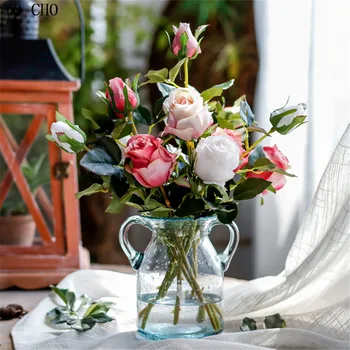  YO CHO Svadobné Dekorácie Rose Umelé Kvety, 2 Hláv Pivónia Kytice Hodvábu Kvetov Pivónia Vianočné Domova Falošné Kvety