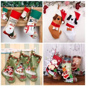 Vianočné Pančuchy Ponožky Snehuliak Santa Elk Medveď Tlač Vianočné Cukrovinky, Darček Taška Krb Vianočný Strom Dekorácie Nový Rok 2022 Noel