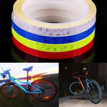  1pcs 5cmx1m Reflexné Požičovňa Nálepky, Lepiace Pásky na Bicykli, Bezpečnosť Biela Červená Žltá Modrá Bicykli Nálepky Cyklistické Doplnky