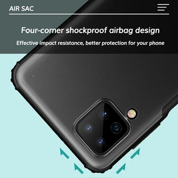  Shockproof pevné púzdro pre Samsung Galaxy A12 A22 A02 A02S A42 A82 5G Non-žltnutie Matný Transparentný Zadný Kryt Puzdro