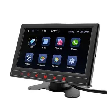  Auto Bezdrôtový Mp5 Prehrávač 7 Palcový 2 Din Carplay Dotykový Displej HD Stereo Otáčanie Obrazu, Farebné Svetlá Karty U Diskov Integrované Rádio