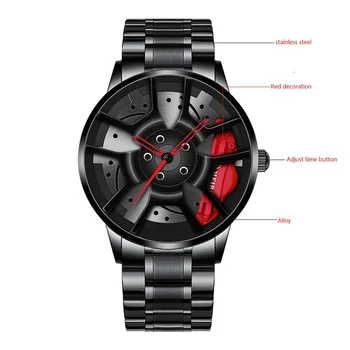  Hip hop Hodinky Módnej Značky hodiniek pánske koncepcia Seiko Quartz náramkové hodinky z Nerezovej ocele Hodinky luxusné Darčekové mužov hodiny