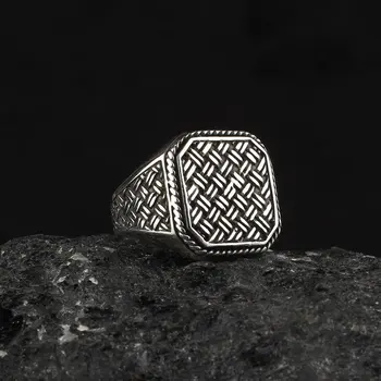  925 Sterling Silver Ring pre Mužov, Šperky, Módne Retro Darček Onyx Aqeq Pánske Prstene Všetky Veľkosti