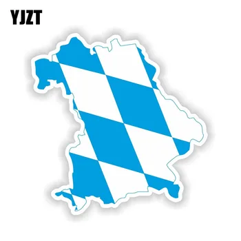  YJZT 14 CM*14.4 CM, Auto Nálepky, Bavorsko Freistaat Bayern Mapu Vlajka Kotúča, Reflexné Doplnky 6-1528