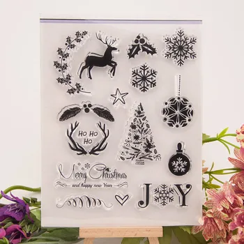  Vianočné Jasné, Transparentné Silikónové Známky pre DIY Scrapbooking/Karty Tvorby/Deti Zábavné Dekorácie Dodávky