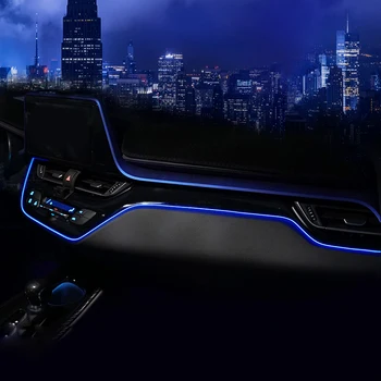  Prístrojový Panel Výbava Atmosféru Svetla Pre Toyotu CHR 2020 2019 Interiérové LED Blue Panel Rám Lampa Pre Toyota C-H 2017 2018