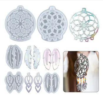  4 Ks Silikónové zalievacia Formy Pre DIY Crystal Epoxidové Prívesky, Náušnice Náhrdelník Dekorácie, Uv Epoxidové Šperky, Nástroje, Formy