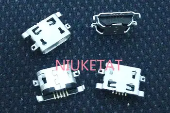  50pcs Konektor Micro USB 5pin ťažké plechu 1,6 mm žiadne vedľajšie Ploché ústa bez curling strane Žena Pre Mobilný Telefón, USB plug chvost