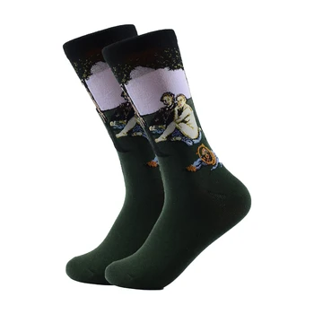  Hot Predaj Mužov Ponožky Happy Zábavné Ponožky Ženy Módne Harajuku Retro Humanoidný Vzor Farba Hip Hop Posádky Páry Sox