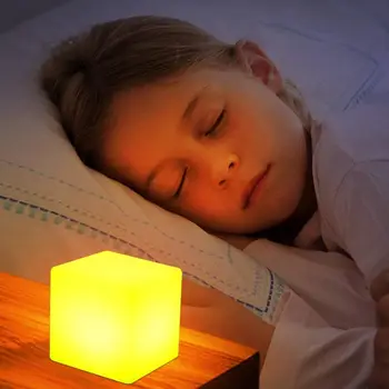  LED Energie Kocka Lampa Námestie Nočné Svetlo RGB 16 Farieb Stmievateľné Výzdoba Stola Čítanie pre Deti detský Darček Spálňa, Nočné Lampy