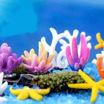  Farebné Roztomilý Umelé Akvárium Coral Rastlín Dekorácie Mini Coral Stone Remesiel Terénne Ornament Pre Akvárium Záhrada