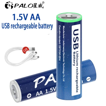  1.5 V AA 2800mWh USB nabíjateľná lítium-iónová batéria s Vysokou kapacitou 1,5 v lítiové batérie, USB pre diaľkové ovládanie elektrické hračky+USB Kábel