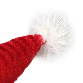  Vianočný Kostým Pet Santa Claus Spp Klobúk Pre Morča Červený Farebný Prúžok Pompom Klobúk Pre Králik Škrečkov Malé Zvieratá