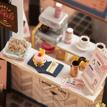  CUTEBEE DIY domček pre bábiky Auta 3D Drevené Miniatúrne Dom Budova S Nábytkom LED Svetlá Hračky pre Deti Narodeninám