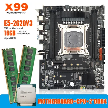  X99 V2 D4 PCI Express X16 Doske H81 Čip Doske Set Kit s Xeon E5-2620 V3 LGA2011-3 CPU 8GB RECC DDR4 Pamäte