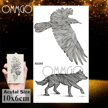  OMMGO DIY Plešatý Eagle Black Vtákov Dočasné Tetovanie Nálepky Nepremokavé Vlastné Tato Kolibrík Malé Body Art Falošné Tetovanie Ženy