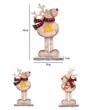 2022 Nový Rok Darčeky, Prírodné Vianoce Elk Drevené Remeselné Navidad Ornament Noel Vianočný Strom Dekorácie pre Domov Drevený Prívesok Strany