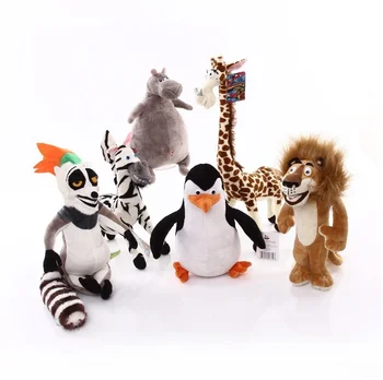  1pc 20-35 cm 6 Štýlov Madagaskar plyšové hračky plyšové mäkké zvierat bábiky žirafa-om hippo, lion penguin zebra lemurs obrázok darček pre deti