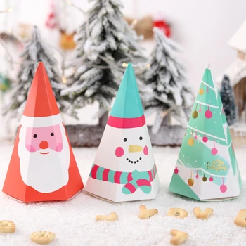  DIY Vianočné Cukrovinky Box Cartoon Santa Candy Bag Vianočné Cookie Boxy Dieťa Deti Darčeky 2021 Vianočné Ozdoby Firmware Nový Rok