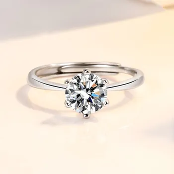  NEHZY 925 sterling silver nové dámske módne šperky vysokej kvality crystal zirkón jednoduché kolo šesť-pazúr nastaviteľné otváranie krúžok