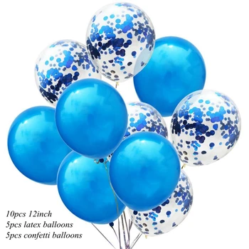  10PCS Kovové Modrej Farby, Latexové Balóny 12inch Zlato Konfety Vzduchu Balóny, Nafukovacie Lopty Na Narodeniny, Svadobné Party Dodávky