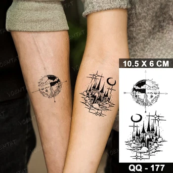  Nepremokavé Dočasné Tetovanie Nálepky Horský Les Geometrické Krajiny Ilustrácia Tatto Ramena Body Art Malé Tetovanie Muži Ženy