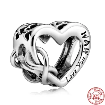  2022 Novú Lásku Odtlačok Prívesok Pavé Farebné 925 Silver Kameň Perličiek Fit Pôvodné Pandora Kúzlo Náramok Náhrdelník Ženy DIY Šperky